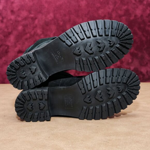 Schutz Women Black Distress Suede Moto Slip on Biker Ankle Boots sz 5.5 - Picture 5 of 8